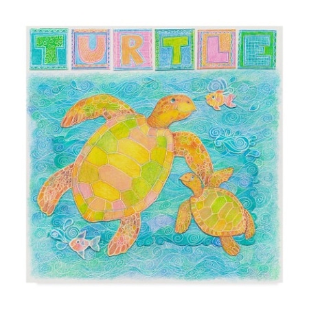 Cheryl Piperberg 'Turtle Playful' Canvas Art,14x14